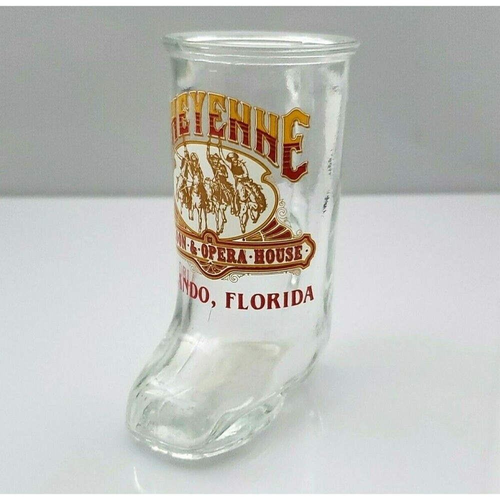 Cheyenne Saloon & Opera House Shot Glass Mini Boot Orlando FL Souvenir Barware